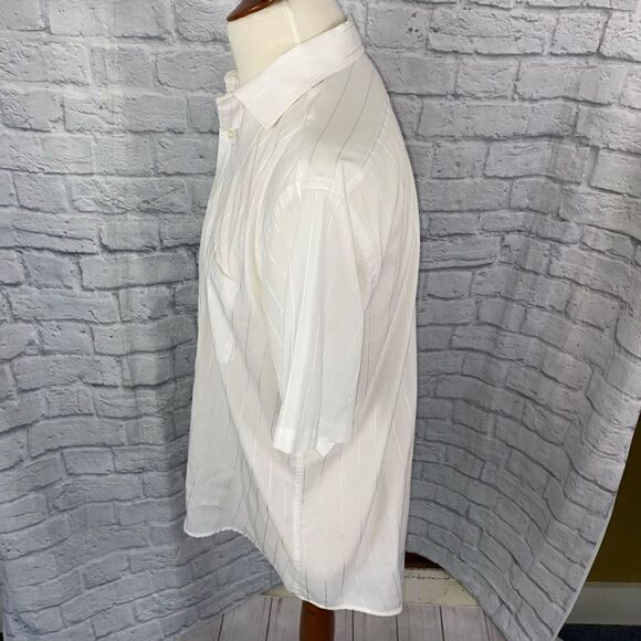 VanHeusen 417 authentic shirtwear short sleeve button down dress shirt neck 17 - Picture 4 of 8